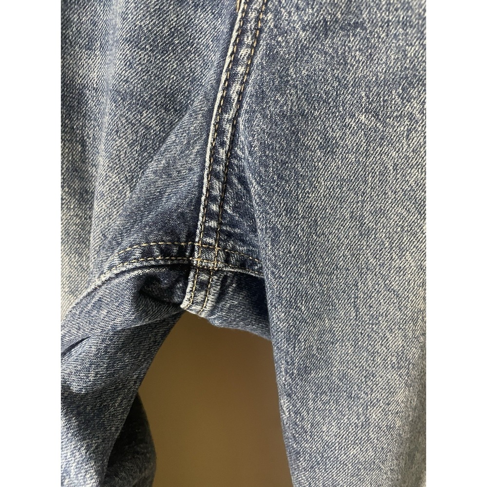 GAP 90s Loose Jeans Slouchy Y2K Grunge Pockets Medium Acid Sz 16 Raw Fringe Hem - Picture 6 of 7